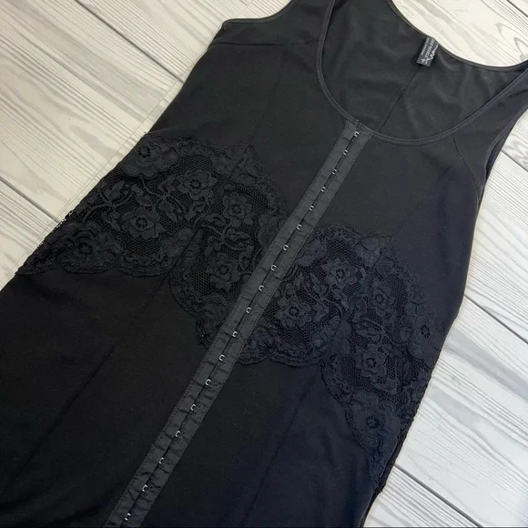 SOLD Free People Women’s Body Shaper Corset Style Black Lace Tank Top - Picture 14 of 16